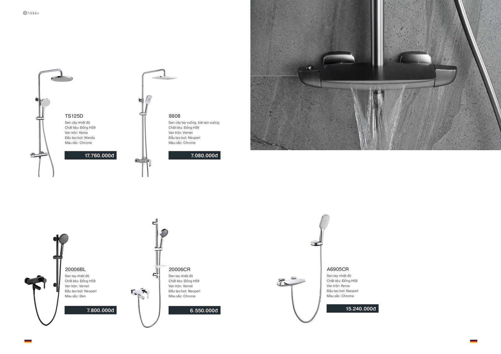 Thiết bị vệ sinh MUHLER Catalogue và Bảng giá mới nhất /Page 58